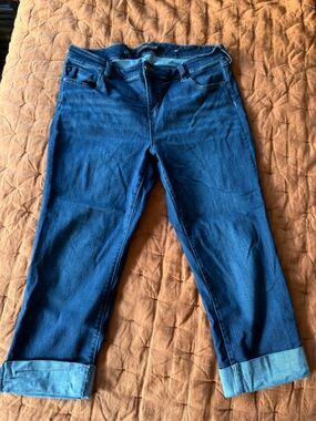 Liverpool Women's Dark Blue Rolled Cuff Boyfriend Jeans